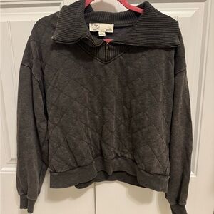 Vintage Havana Gray Quilted Pullover Sweater